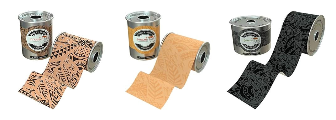 动态贴布 Dynamic Tape 三款配色:黑色花纹、肤色花纹、生态灰花纹